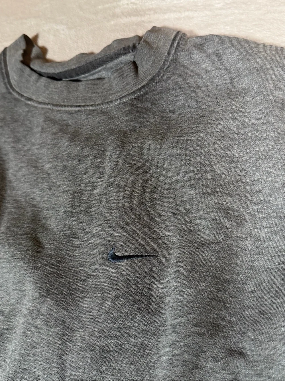 Nike Dark Gray Crewneck Sweatshirt with Small Swoosh